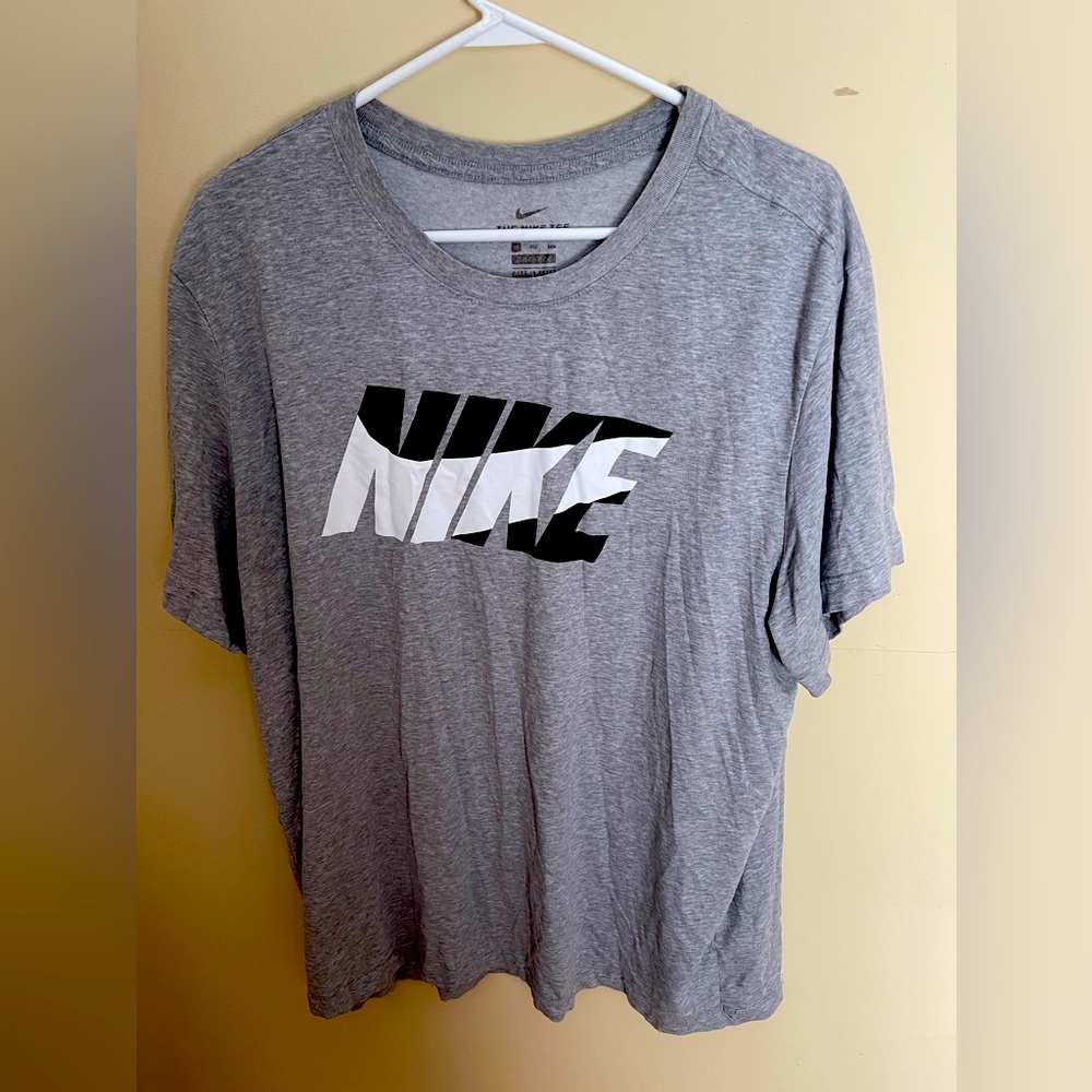 Nike air gray with black and white letters